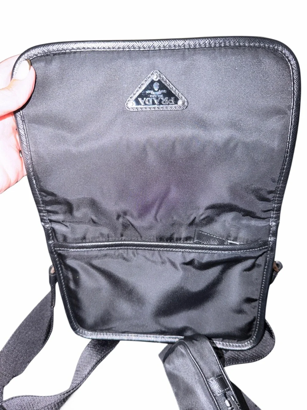 Prada Black Nylon Messenger Bag with Adjustable Strap